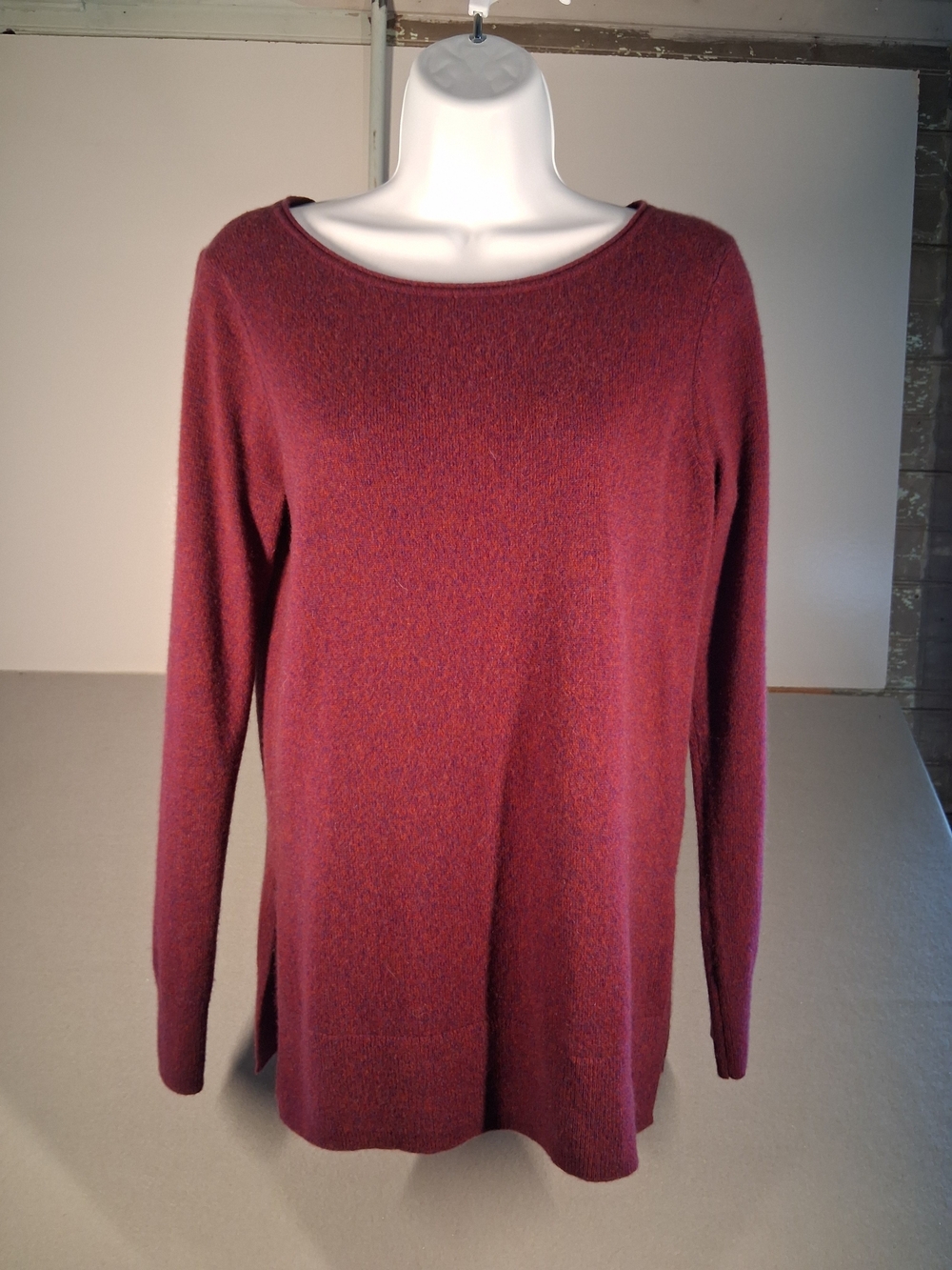 Club Monaco Burgundy Boatneck Cashmere Sweater
